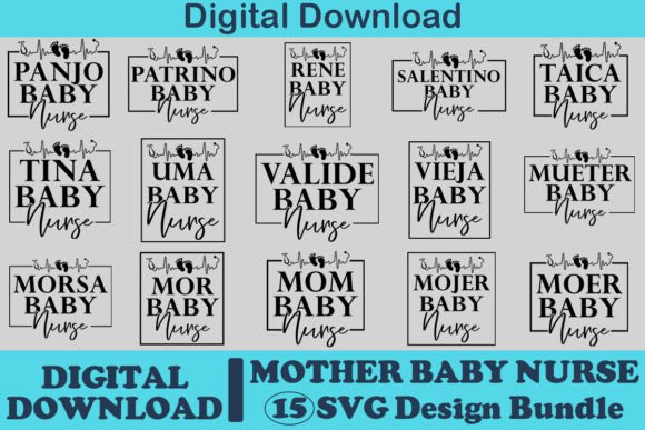 Mother Baby Nurse Svg Design Bundle