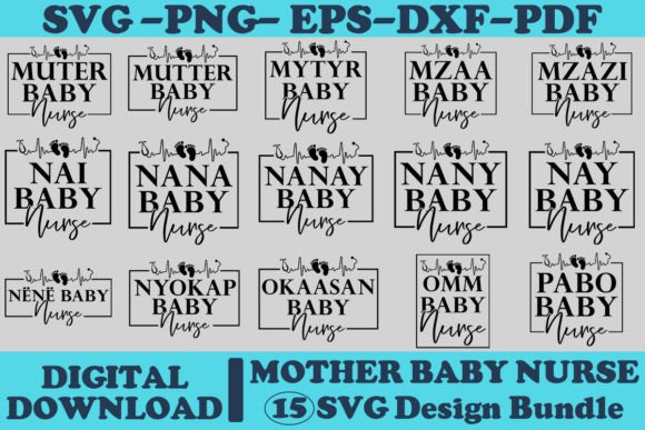 Nana Baby Nurse Svg Design Bundle: Graphics for Crafts