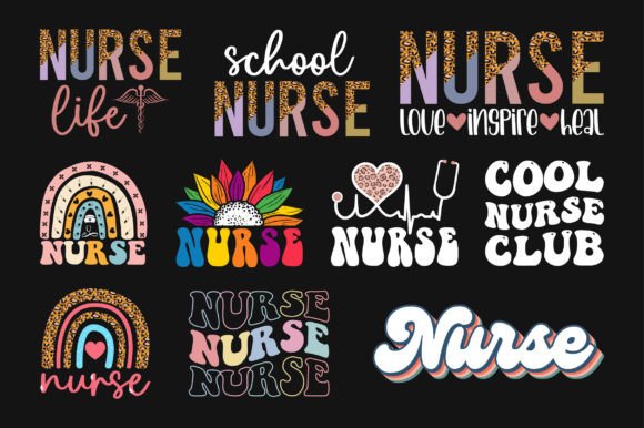 Nurse SVG Sublimation T-shirt Bundle