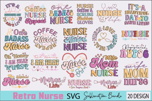 Retro Nurse SVG Sublimation Bundle
