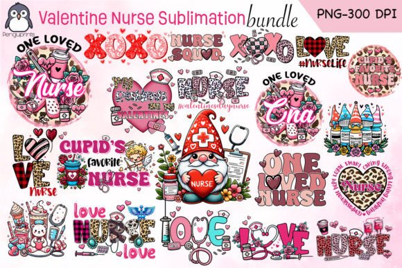 Valentine Nurse Sublimation Bundle: Graphics & Crafts for Creative Design